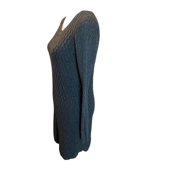 Loft Dress Womens Size Small Knit Gray Stretch Long Sleeve Wool Blend - Picture 2 of 8